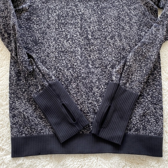 ❤️ Lululemon Rest Less Pullover Half Zip Black / White Size 6 NWOT - Picture 6 of 9